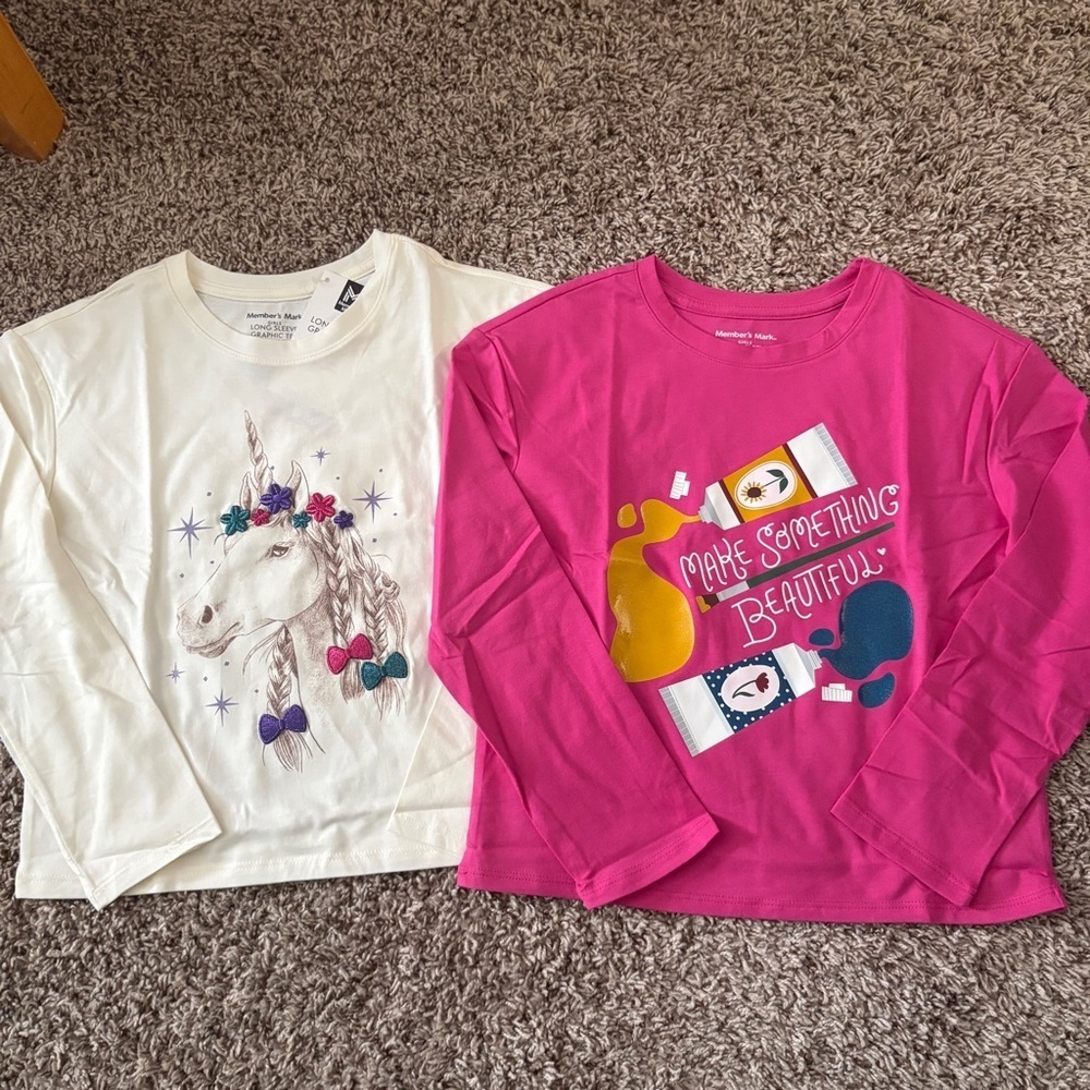 Unicorn & Art Design Long Sleeve Tees for Kids
